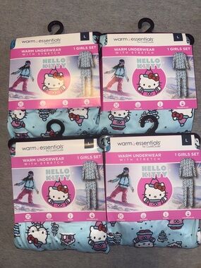 Hello Kitty Light Blue Girls Thermal Set  Large 10/12